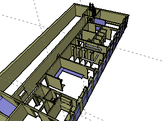 En 3D vy ver renoveringen av skolans omkldningsutrymmen som r placerad i kllaren
