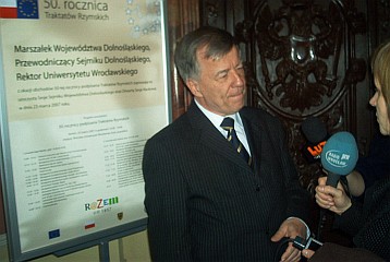 Professor Jan Miodek during interview