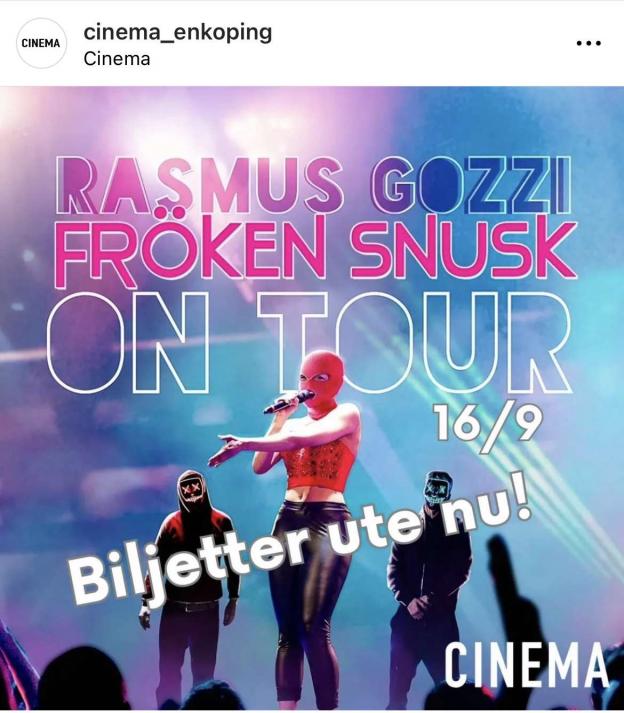Information om biljetsläpp på Cinemas Instagram. 