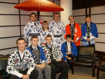 Polish students & teacher from ZSEI in Japanese 'Kimono' - Warsaw
