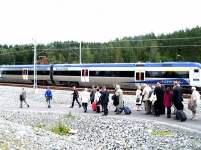 I Kramfors var det mer närkontakt med tåget för alla åskådare...