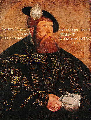 Gustav Eriksson. Porträtt från ca 1545.