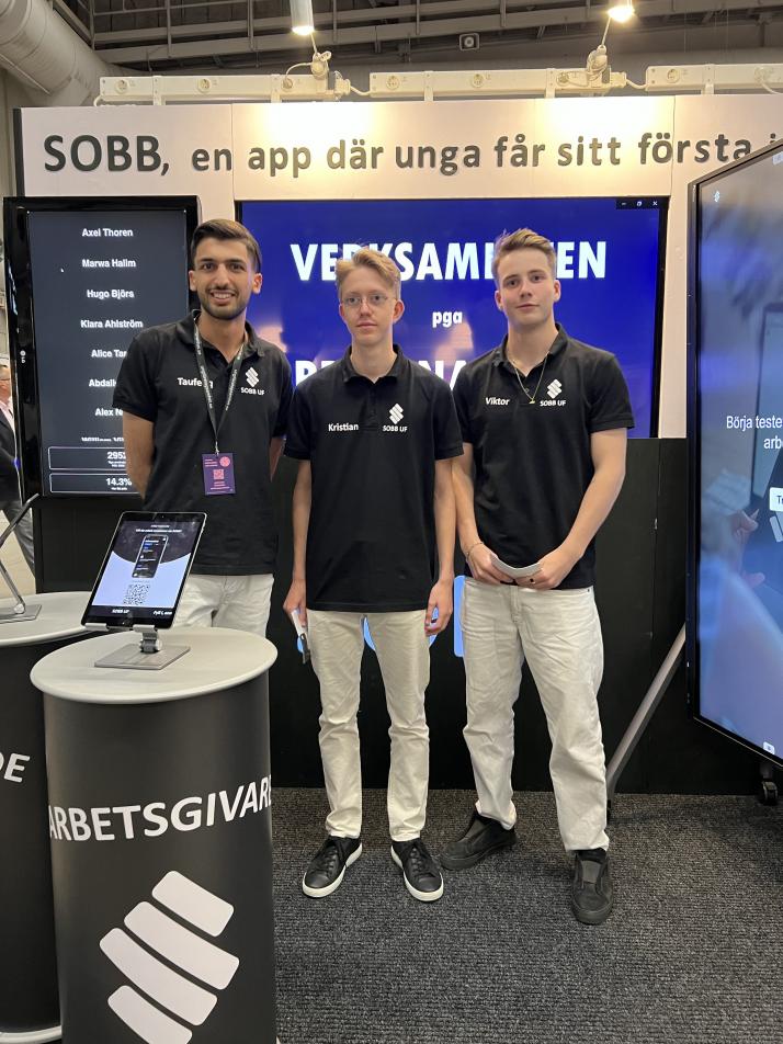 Taufeeq Saleh, Viktor Karlsson och Kristian Westfeldt har startat SOBB UF, Kitas gymnasium/Uddevalla gymnasieskola som blev årets företag och nu får åka till EM.