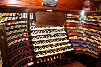 Wanamaker-orgelns spelbord.