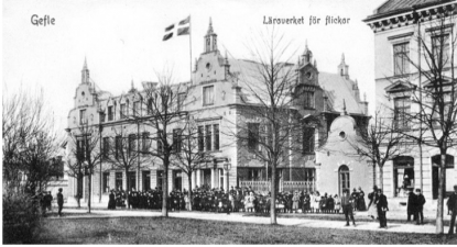 Högre Flickskolan i Gefle. Grundades 1859 av Elsa Borg. (Källa: Länsmuseet Gävleborg)