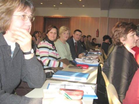 Rozalija at a meeting in Osijek (a regional centre) where she was given a presentation to Teacher's Academy students.