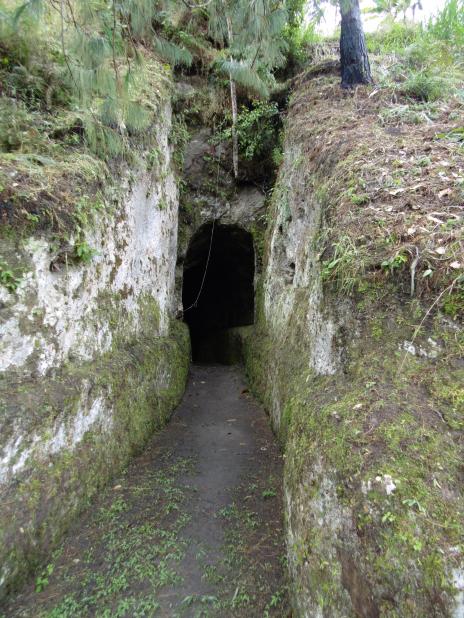 Tunnel in i berget till gravkammare