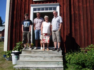Faster Linna med snerna Bosse o Leif Svanholm och Bosses son Linus.