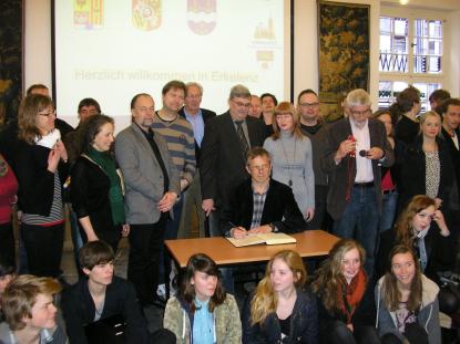 Mer än 200 lärare och elever på besök i rådhuset i Erkelenz.