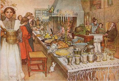 Julfirade i Dalarna ca 1905. Carl Larsson