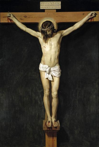 I stort sett i alla kyrkor i Sverige finns ett krucifix som visar korsfästelsen. Bilden Velázquez från 1632.