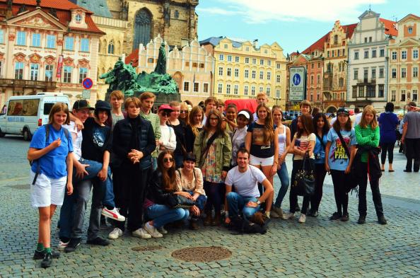 A group photo from Prague