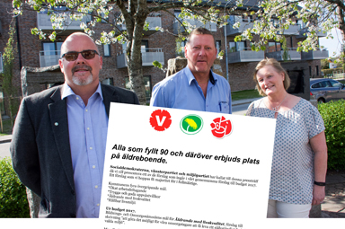 Ulf Rapp (S), Tomas Ridell (V) och Rose-Marie Grune (MP).