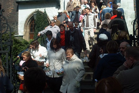 Wroclaw: People with 'swieconka' leaving church