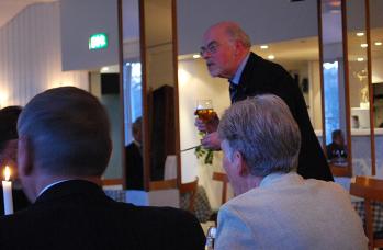 Vår ordförande, Jan Cedmark; hälsade välkommen till middagen