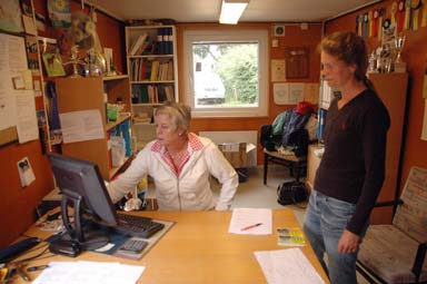 Jill Nordh och Katarina Ferm svarade fr administrationen av tvlingarna