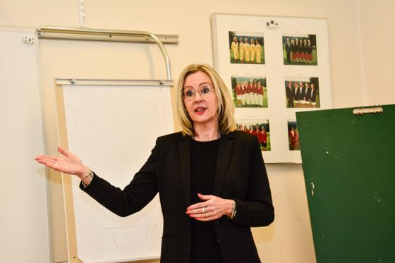 Christina Riksén från Svenskt Näringsliv informerade om organisationens ranking av företagsklimatet i landet kommuner och här särskilt om företagsklimatet i Bollebygds kommun.